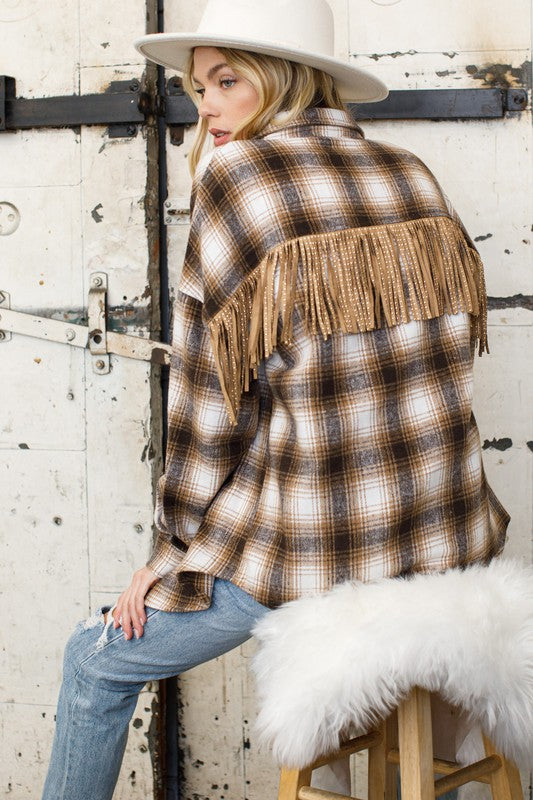 Studded Fringe Shirt Jacket – Hippie Ki Yay Boutique