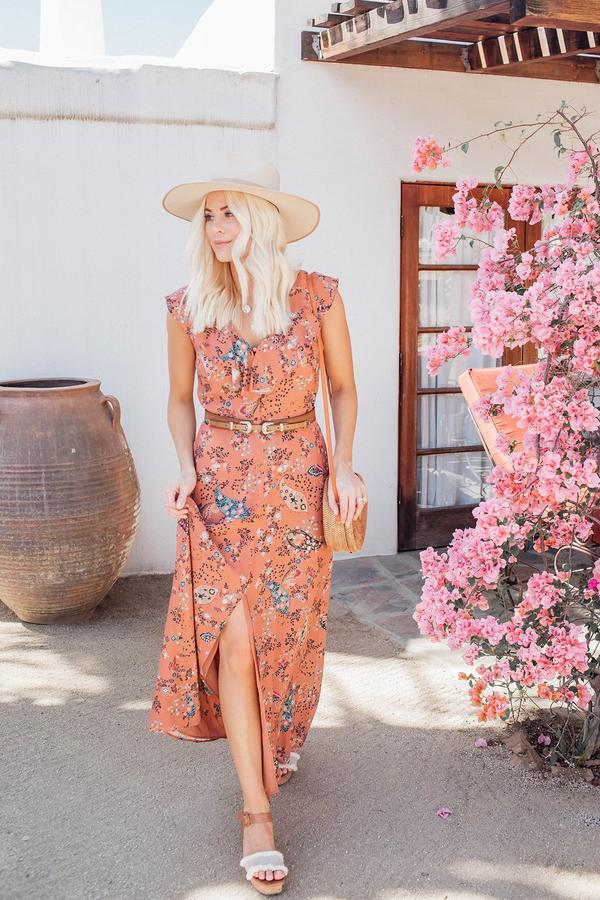 willow floral maxi dress Blue Green Tropical Strapless Maxi Dress