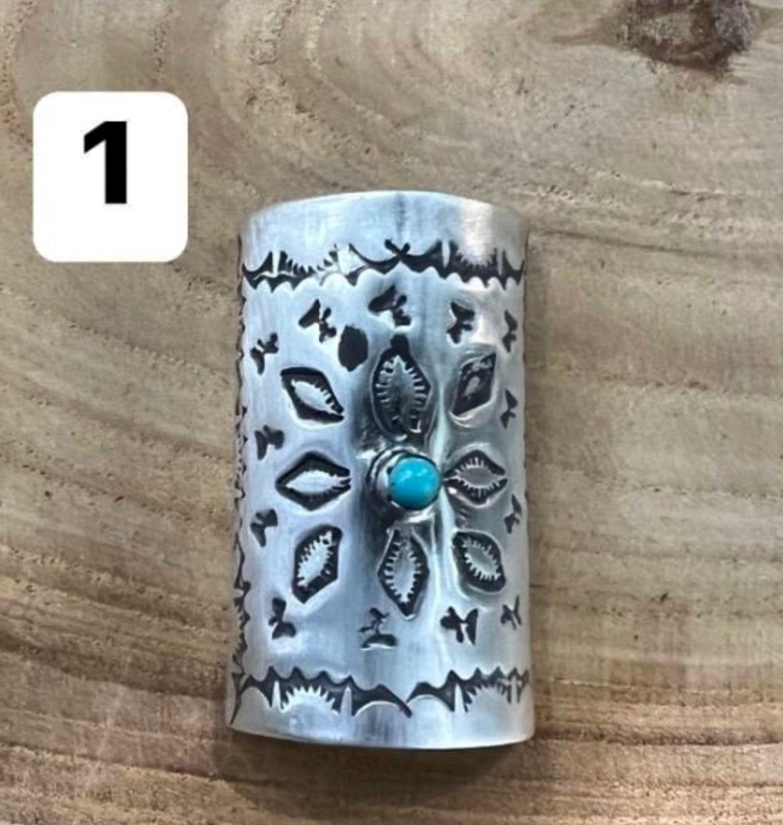 Sterling Silver & Turquoise Hair Braid & Scarf Cuff – Hippie  display picture 1
