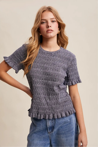 Gemini Ruffle Knit Top