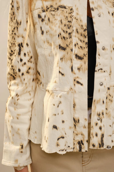 Cow Print Denim Jacket