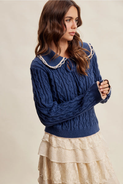 Scalloped Collar Sweater