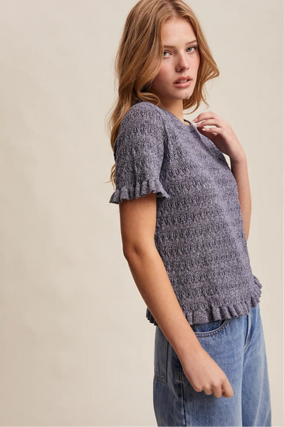 Gemini Ruffle Knit Top
