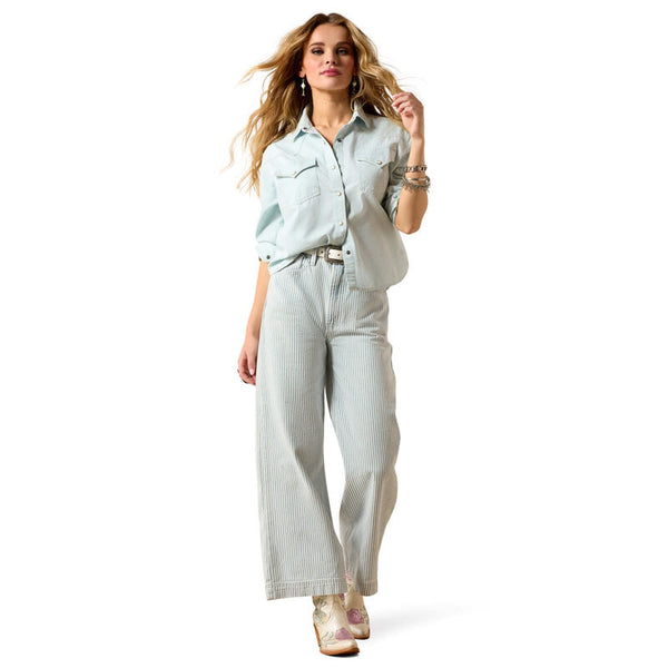 Ariat Ticking Stripe Wide Leg Jeans