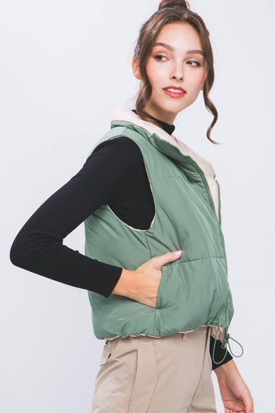 Reversible Puff Cropped Vest