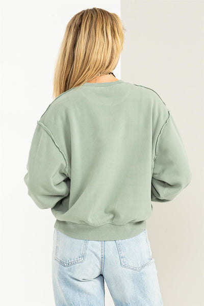 Relaxed Soft Green Sweatshirt