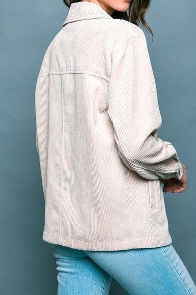 Cream Corduroy Shacket