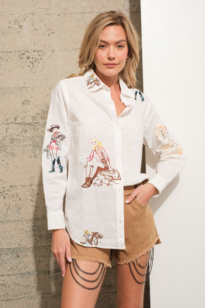 Embroidered Cowgirl Blouse