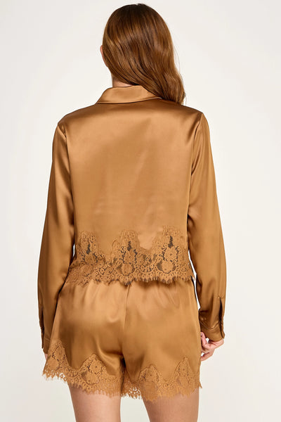 Shea Lace & Satin Blouse