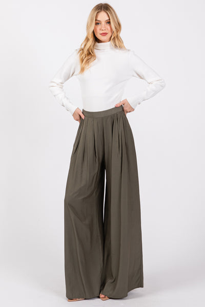 Silky Olive Pants