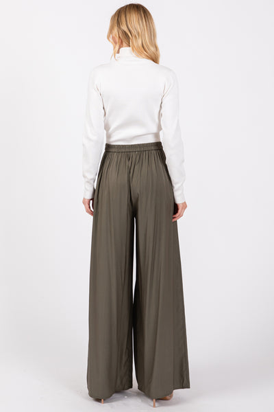 Silky Olive Pants