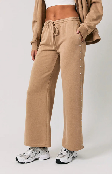 Taupe Studded Knit Pants
