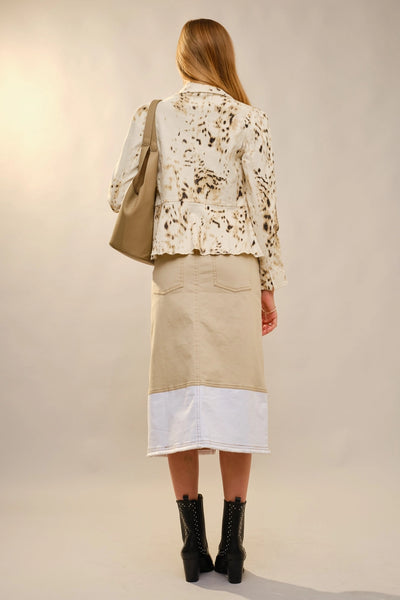 Cow Print Denim Jacket