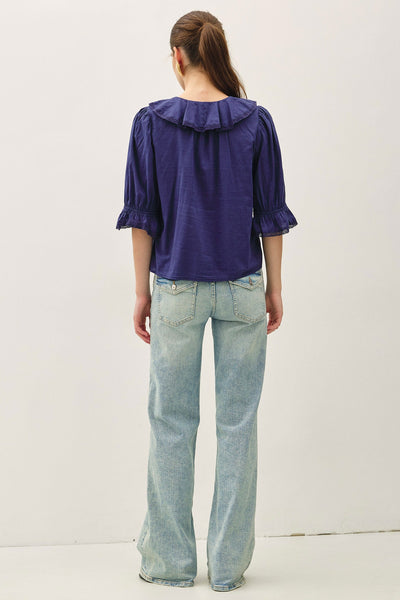 Beatrice Indigo Blouse