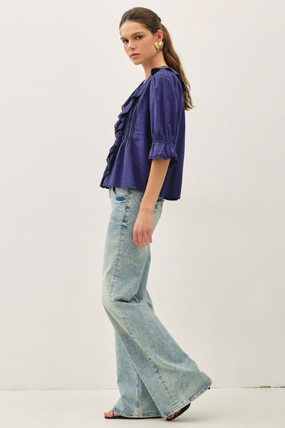 Beatrice Indigo Blouse