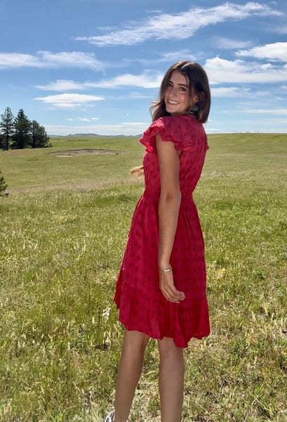 Fuchsia Eyelet Dress