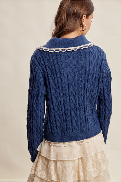 Scalloped Collar Sweater