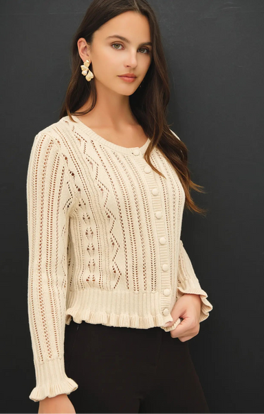 Matilda Crochet Knit Cardigan