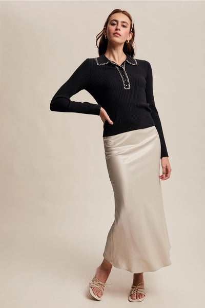 Contrast Stitch Knit Top