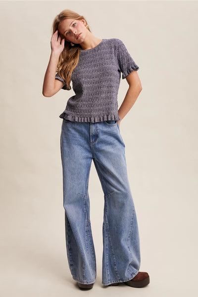 Gemini Ruffle Knit Top