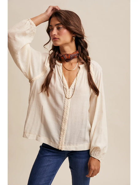 Braided Peasant Top