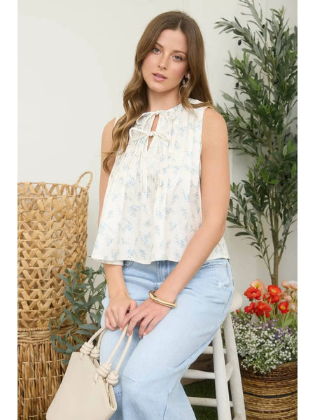 Floral Pintuck Top