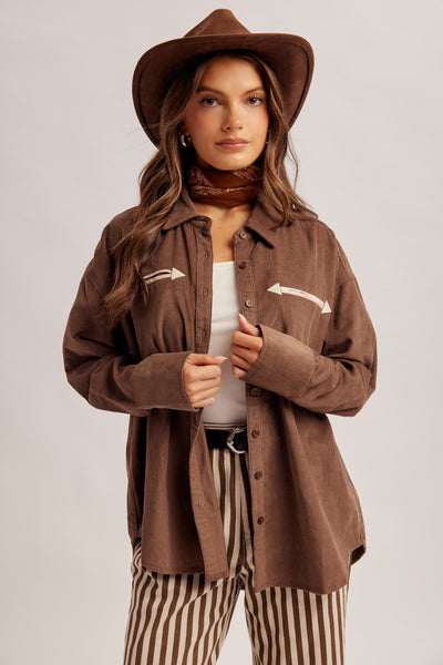 Vermillion Corduroy Western Shirt