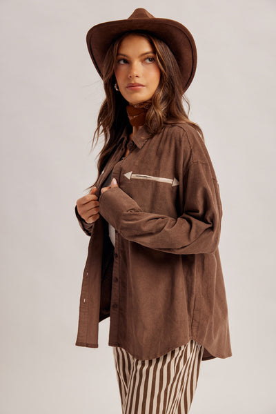 Vermillion Corduroy Western Shirt