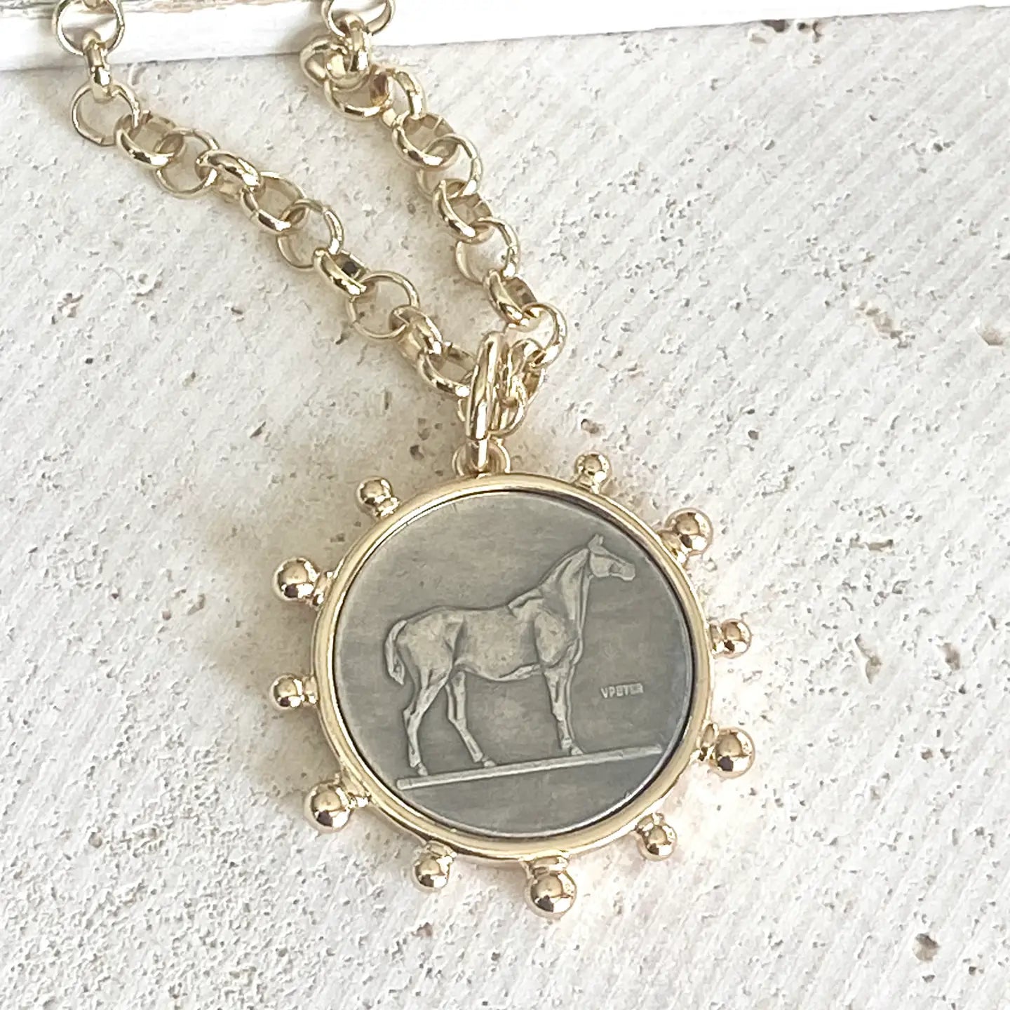 Horse Coin Necklace