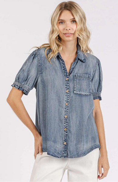 Washed Chambray Denim Shirt