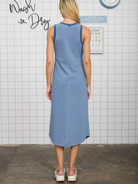 Washed Stripe Knit Dress