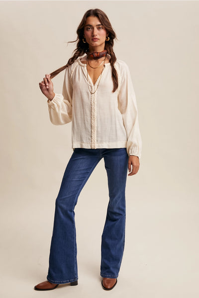 Braided Peasant Top