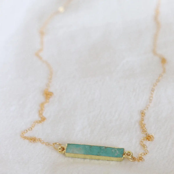 Waves Turquoise & Gold Necklace