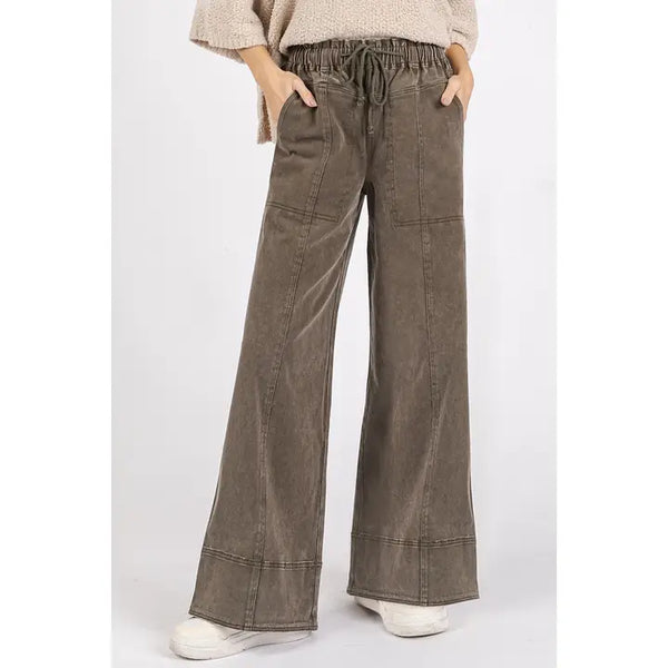 Olive Mineral Wash Pants