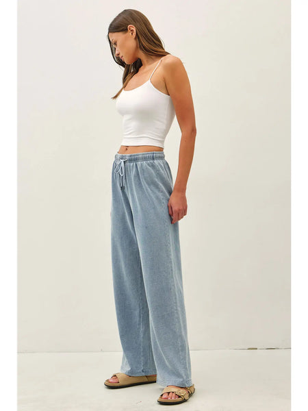Light Denim Knit Pants