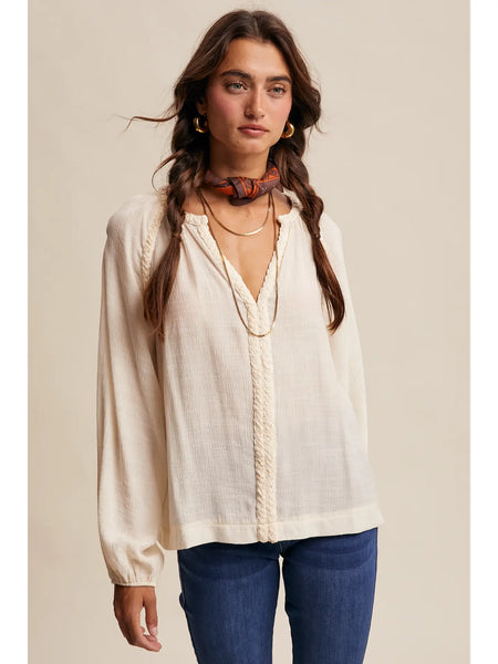 Braided Peasant Top