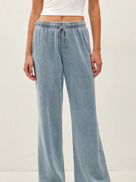 Light Denim Knit Pants