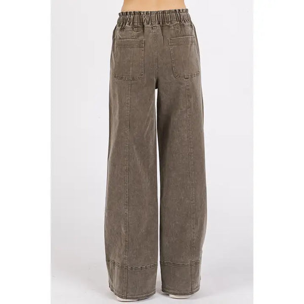 Olive Mineral Wash Pants