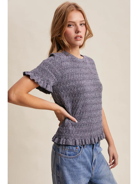 Gemini Ruffle Knit Top