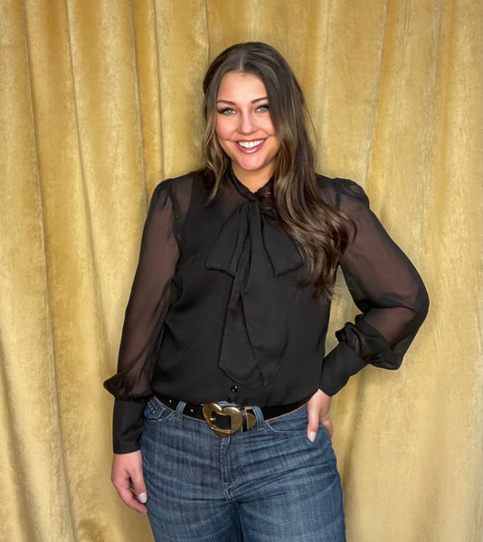 Houston Sheer Black Blouse