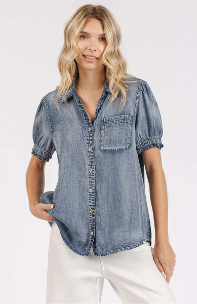 Washed Chambray Denim Shirt