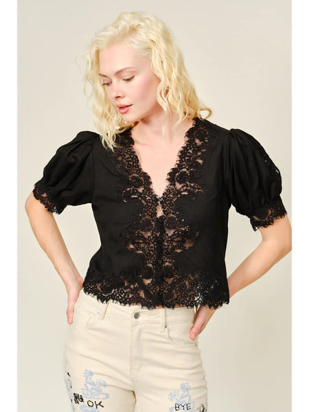 Marion Black Lace Blouse