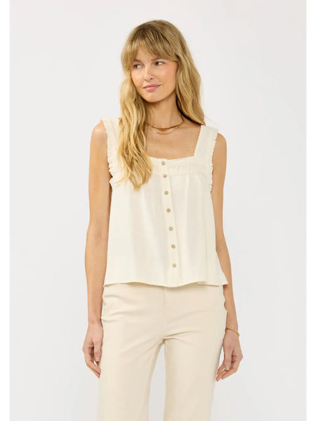 Dobie Pintuck Lace Tank