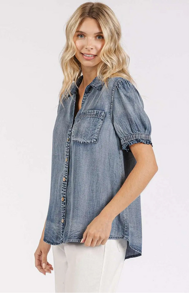 Washed Chambray Denim Shirt