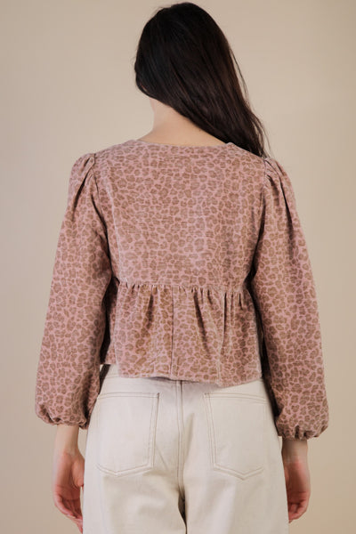 Chenille Leopard Top