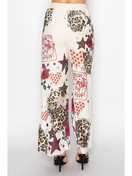 Rose Star Western Drawstring Pants