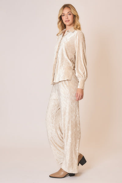 Wave Velvet Champagne Pants