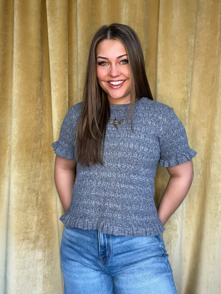 Gemini Ruffle Knit Top