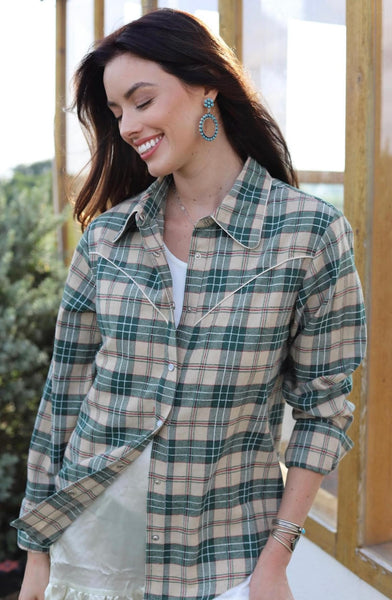 Delancey Western Green Flannel Shirt