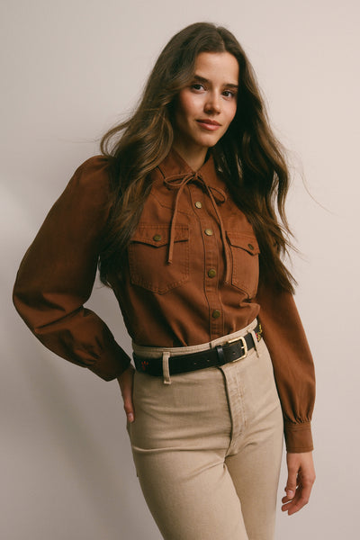 Brinley Mocha Denim Shirt